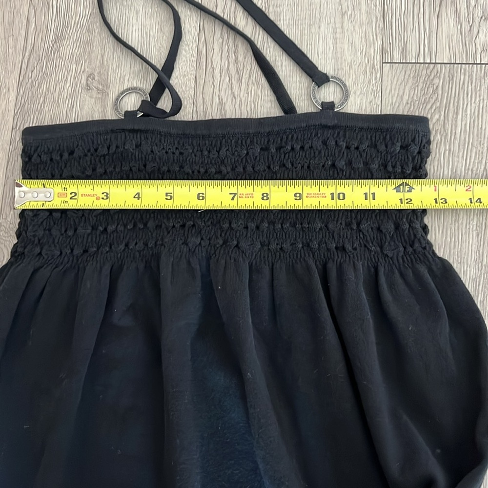 Michael Kors Black Smocked Camisole or mini dress Cotton Knot Top Babydoll - Picture 10 of 12